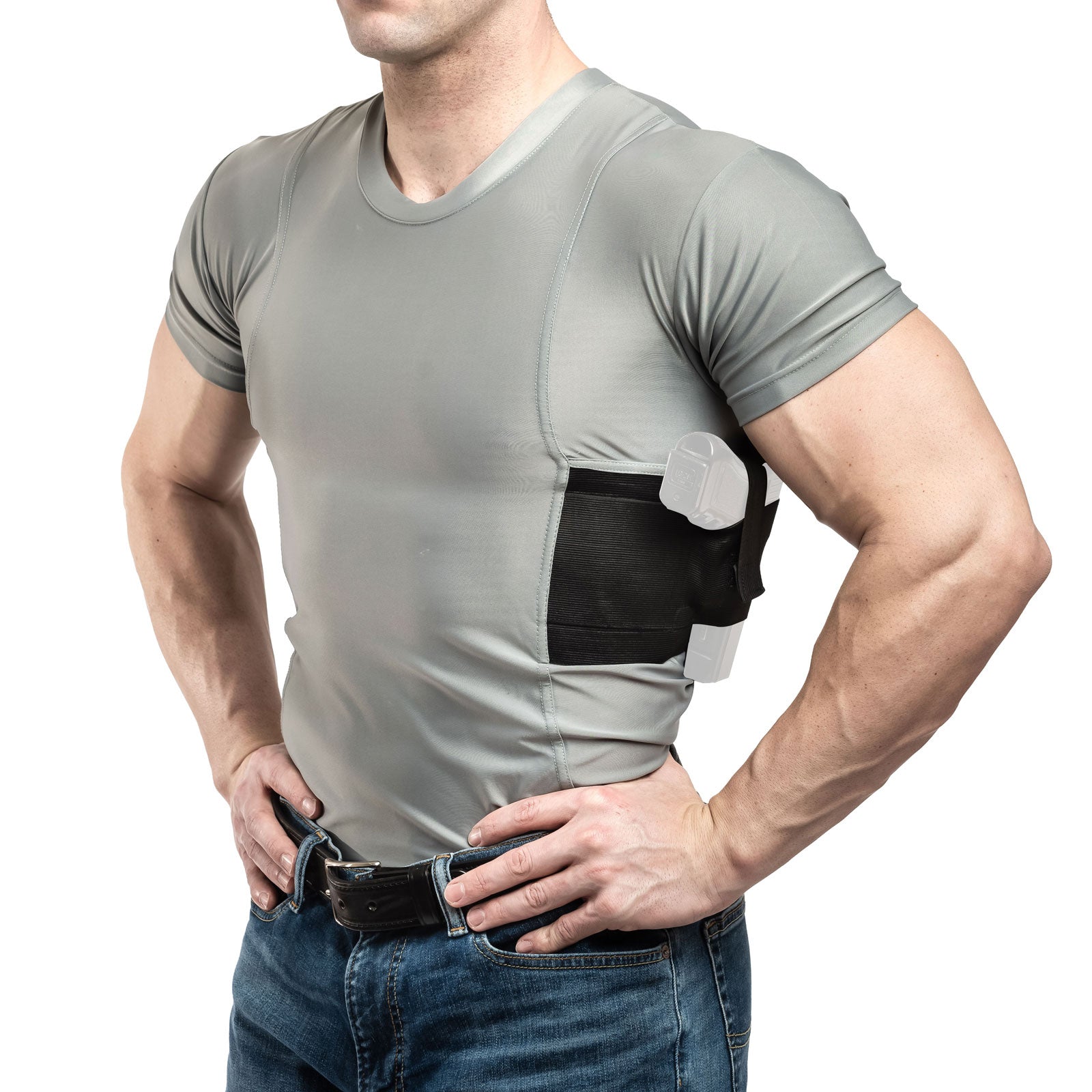Men's Holster Shirt - Crew Neck Concealed Carry Undershirt –